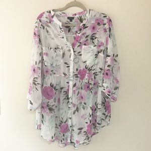 Torrid feminine sheer blouse FF118